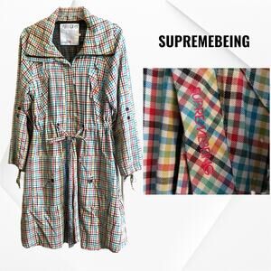 SUPREMEBEING JACKET "For The Love Of Women" Size L MultiColored Plaid Pockets